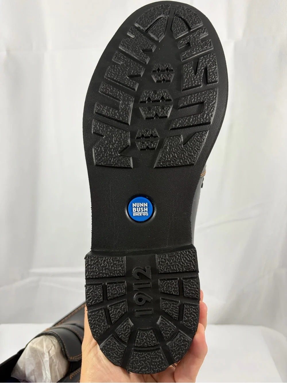 NWT Nunn Bush Men's Size 8 Black Penny Loafers with Contrast Stitching